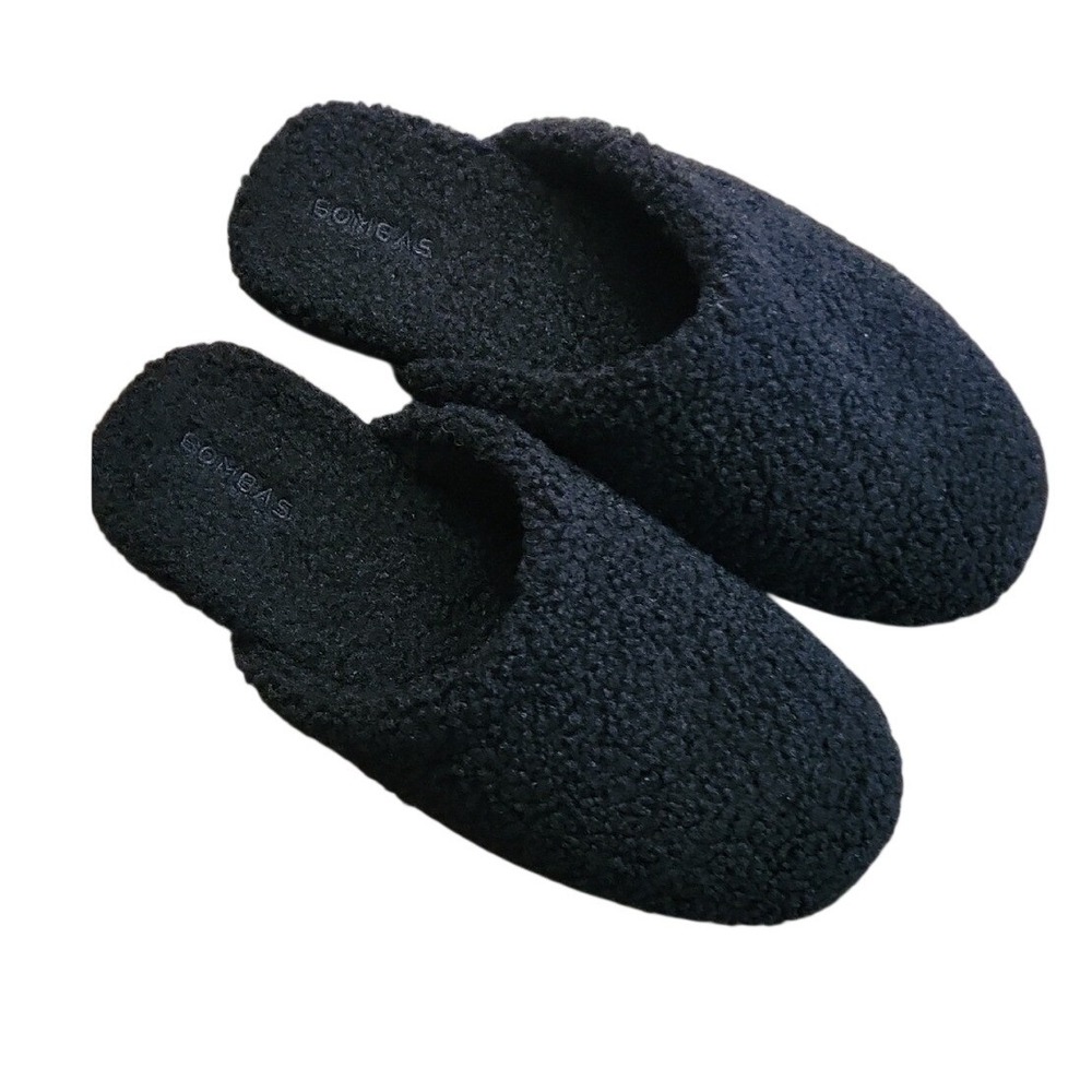Bombas Sunday Mule Sherpa Slide Slippers 10 Black Cozy Comfort Relax Weekend
